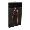 Robe longue en maille pailletée Onyx F372 - Noir Handmade