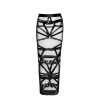 Jupe longue fendue Bondesque F360 - Noir Handmade