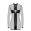 Mini robe tulle et wetlook Crossfire F369 - Noir Handmade