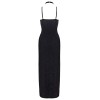 Robe longue à décolleté plongeant noire argentée - Cottelli PARTY