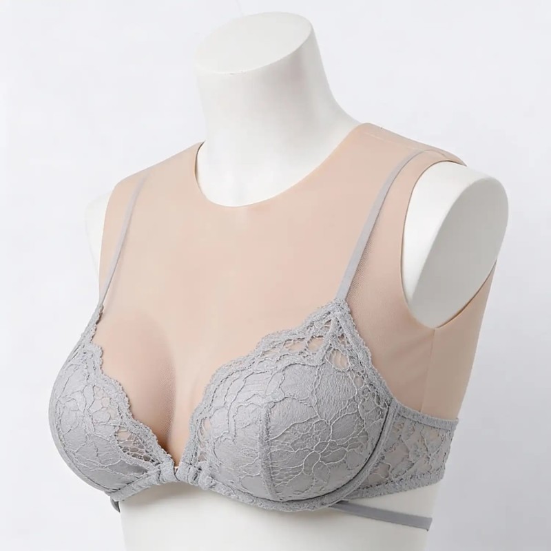 Buste prothèse mammaire en silicone sans mamelons