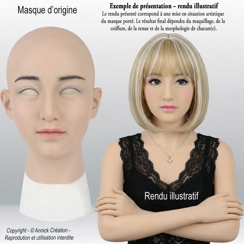 Masque réaliste en silicone, tête pleine
