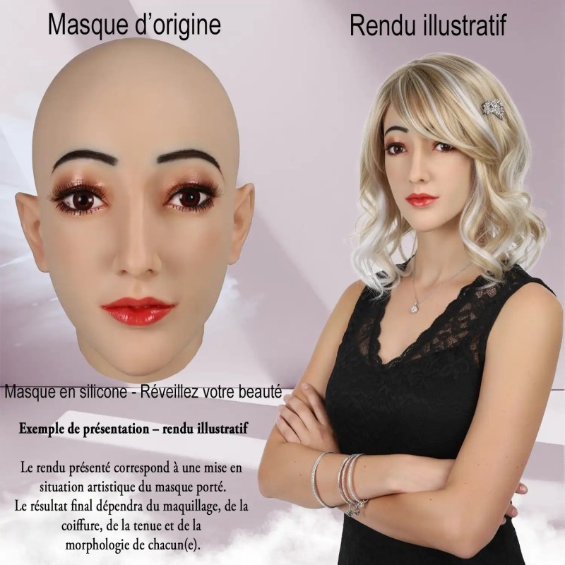 Masque en silicone réaliste visage féminin