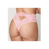 String grande taille dentelle taille haute rose 