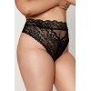 String grande taille dentelle taille haute noir 