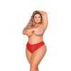 Tanga rouge  grande taille, ouvert à l'entrejambe 