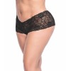 Shorty grande taille noire en dentelle 