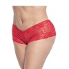 Shorty en dentelle rouge grande taille 
