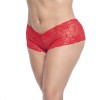 Shorty en dentelle rouge grande taille 