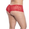 Shorty en dentelle rouge grande taille 