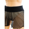 Mini jupe noire en résille transparente Stella 