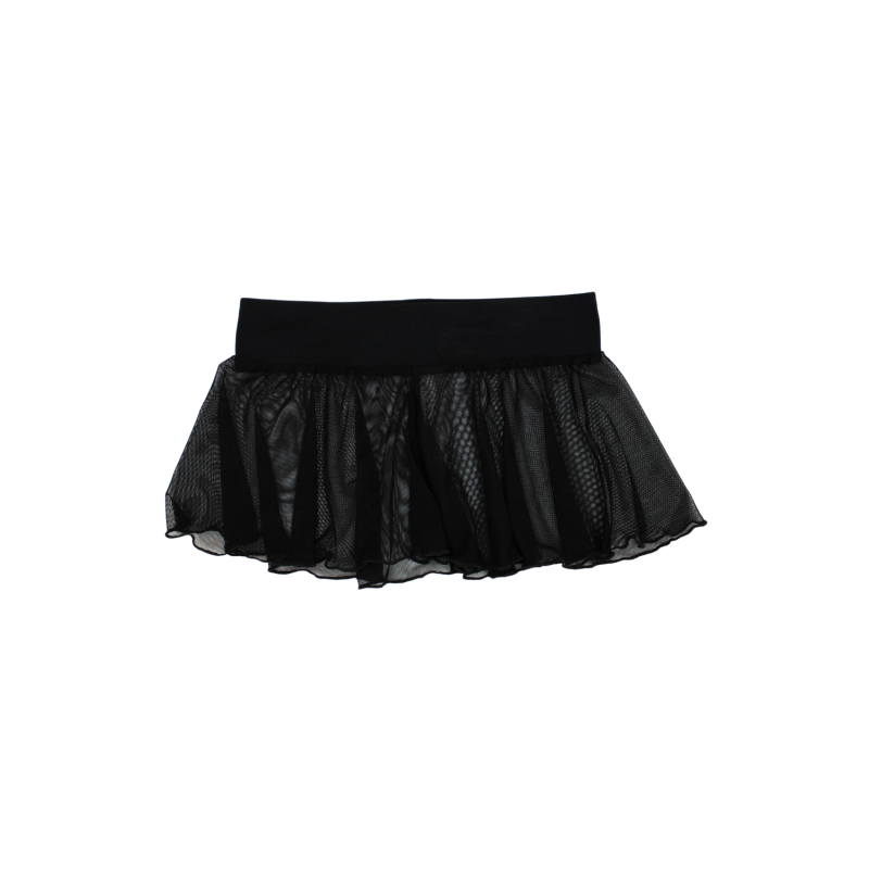 Mini jupe noire en résille transparente Stella 