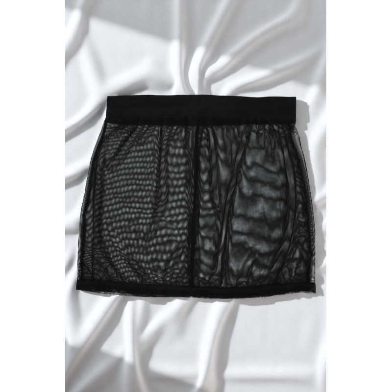 Jupe noire en résille transparente Maya 