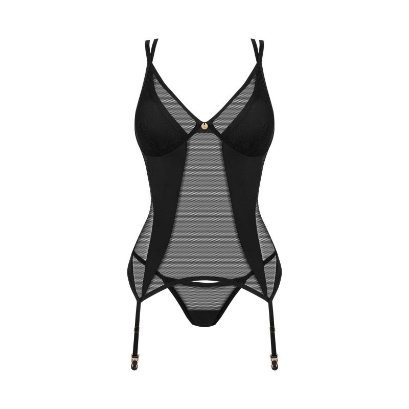 Nesari corset et string - Noir