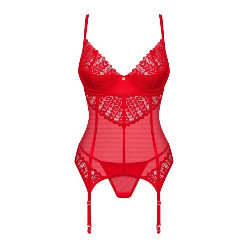 Ingridia corset et string - Rouge