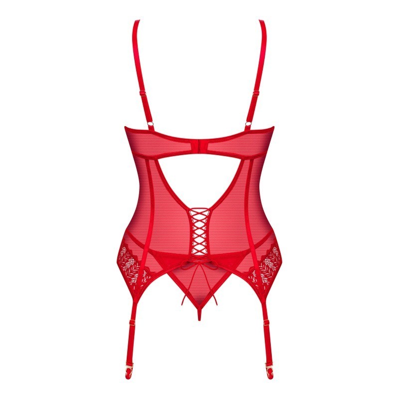 Ingridia corset et string - Rouge