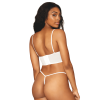 Bustier blanc avec armatures, en satin et dentelle florale 