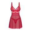 Cupide Desir babydoll et String - Rouge