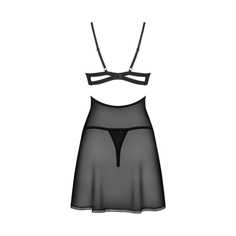 Nutris babydoll et String - Noire