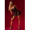 Babydoll gothique en dentelle avec laçage  string 