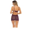 Nuisette violette et string assorti 
