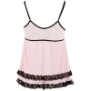 Nuisette doublée rose avec dentelle florale et string 
