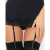 Nuisette noire jarretelles et armatures opaque 