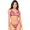 Ensemble sexy 2 pièces en dentelle satinée 