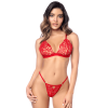 Ensemble sexy 2 pièces en crochet tricoté avec haut ajustable et string 