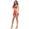 Ensemble 3 pièces rouge avec noeuds en satin 