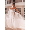 Ensemble 4 pièces blanc, bustier, string et 2 jarretières 