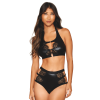 Ensemble 2 pièces simili cuir et dentelle 