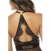 2 en 1 Nuisette et ensemble 2 pièces en dentelle et résille, soutien gorge avec armatures, string et une jupe 