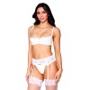 Soutien-gorge Demi-seins à armatures en fine dentelle blanche 