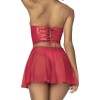 Ensemble lingerie Deux Pièces Wet Look Rouge 