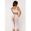 Ensemble 2 pièces, brassière résille fantaisie et jupe longue assorti 