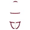 Soutien-gorge ouvert et string rouge à larges bandes sexy 
