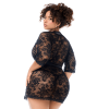 Peignoir en dentelle grande taille Mapalé avec string assorti 