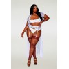 Soutien-gorge, grande taille, Demi-seins à armatures en dentelle blanche 
