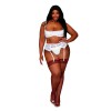 Soutien-gorge, grande taille, Demi-seins à armatures en dentelle blanche 