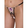 String ouvert Fleur brodée