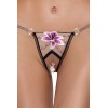 String ouvert Fleur brodée