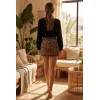 Jupe en résille transparente imprimé léopard Clara 