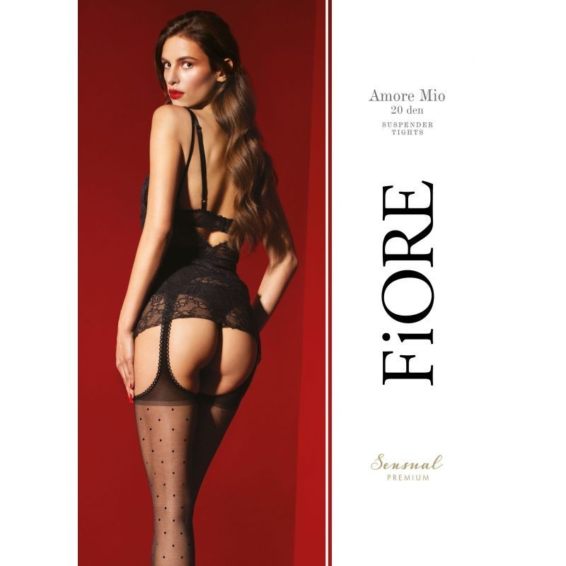 Amore Mio Bas jarretelles 20 DEN -  Noir - Qualité premium
