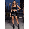 Jupe noire en simili cuir avec zip Lara  Be lily Mode