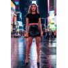 Jupe noire en simili cuir avec zip Lara  Be lily Mode