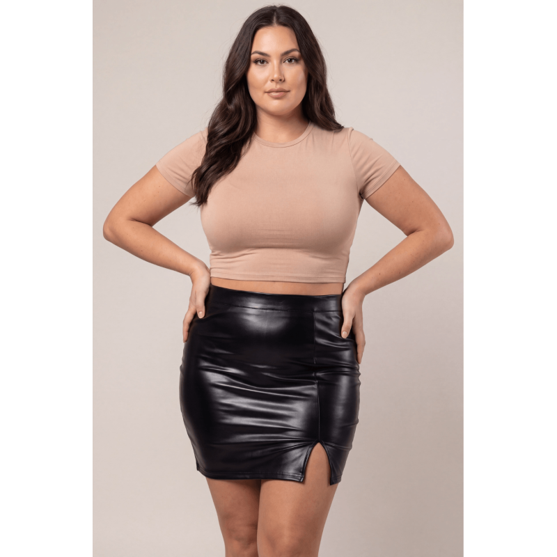 Jupe sexy longue noire wetlook Inaya  Be lily Mode