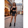 Jupe courte noire Elena fendue sur le côté  Be lily Mode