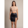 Jupe courte noire Elena fendue sur le côté  Be lily Mode