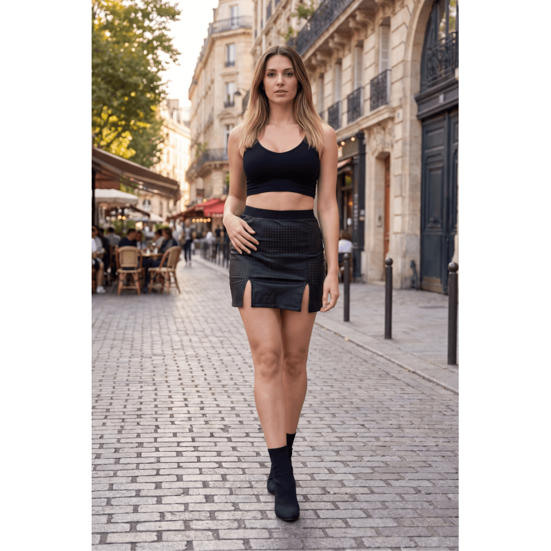 Jupe courte noir Stella  Be lily Mode